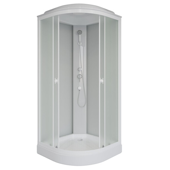 Душевая кабина Niagara Promo 100x100 см P100/13/MT, белый/матовое (безсиликоновая сборка) фото 