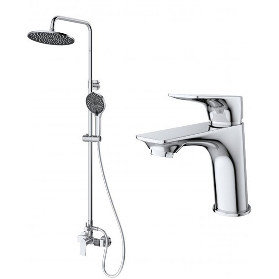 Душевой комплект Belbagno: Душевая стойка + смеситель для раковины MARINO-DOCM/LVM-CRM фото 2