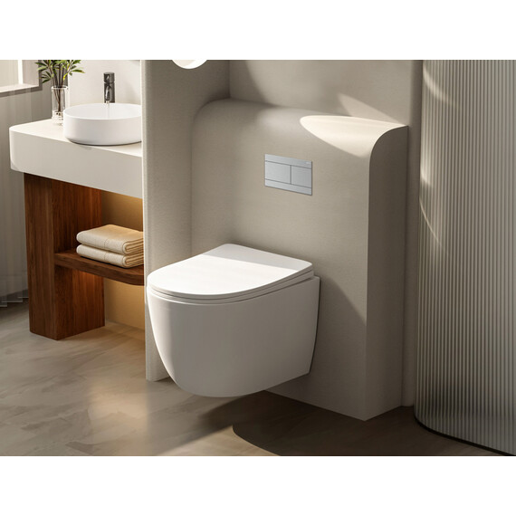 Кнопка смыва Abber AC0127MCH, хром матовый фото 2