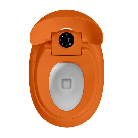 Унитаз-биде приставной электронный с импульсным смывом Abber Bequem AC1131SOR с крышкой микролифт, оранжевый фото 3