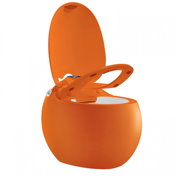 Унитаз-биде приставной электронный с импульсным смывом Abber Bequem AC1131SOR с крышкой микролифт, оранжевый фото 7