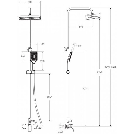 Душевая стойка BelBagno DUE-DOCM-CRM фото 9