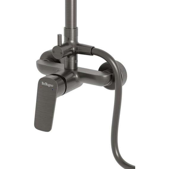 Душевая стойка BelBagno DUE-DOCM-GM, оружейная сталь фото 4