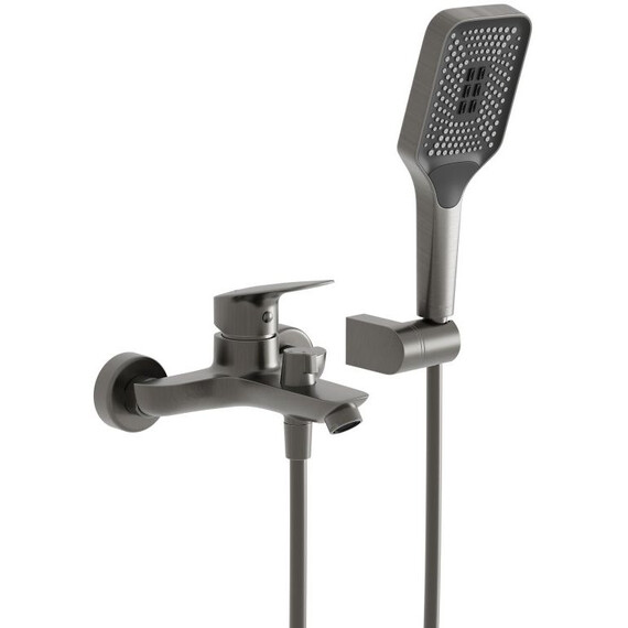 Смеситель для ванны BelBagno DUE-VASM-GM, оружейная сталь фото 2