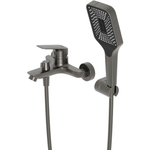 Смеситель для ванны BelBagno DUE-VASM-GM, оружейная сталь фото 5