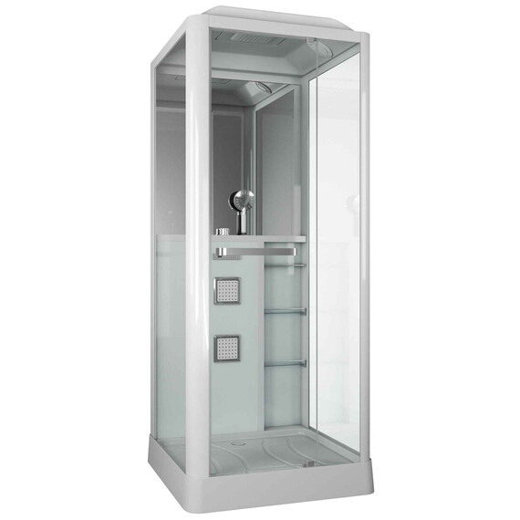 Гидробокс Grossman Alba 90x90 см GR121R (безсиликоновая сборка)  белый/прозрачное фото 