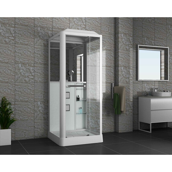 Гидробокс Grossman Alba 90x90 см GR121R (безсиликоновая сборка)  белый/прозрачное фото 2