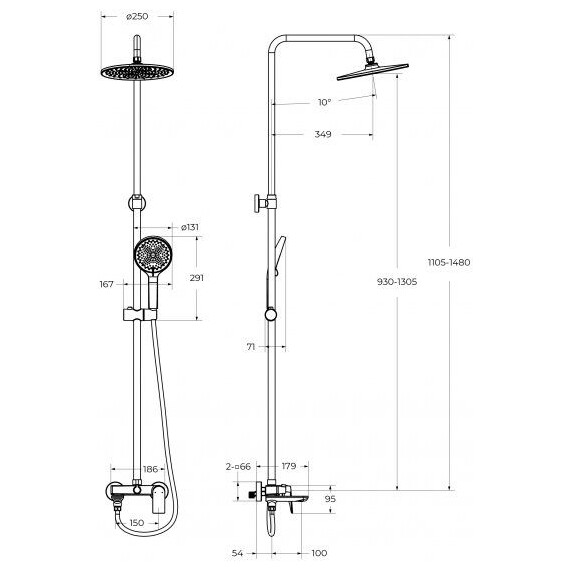 Душевая стойка BelBagno MARINO-VSCM-CRM фото 9