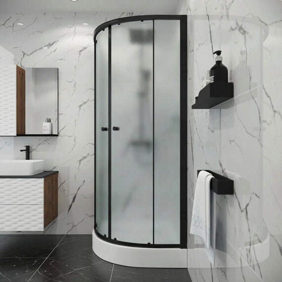 Душевое ограждение Niagara Eco 80x80 см NG-003-14MT, чёрный/матовое фото 4