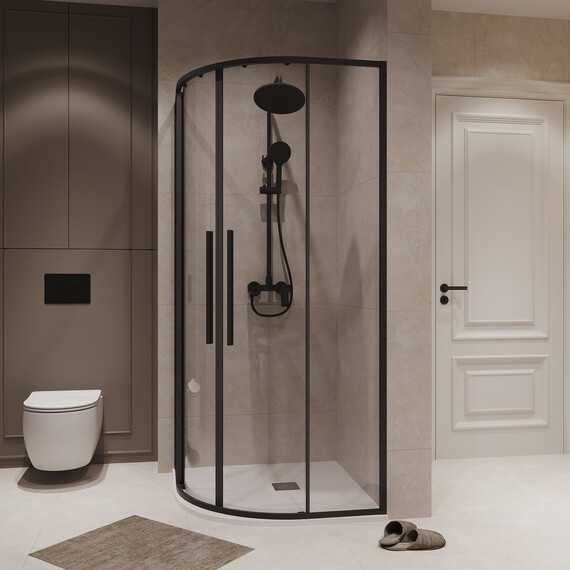Душевое ограждение Niagara Nova 80x80 см NG-6825-34BLACK, чёрный/прозрачное фото 4