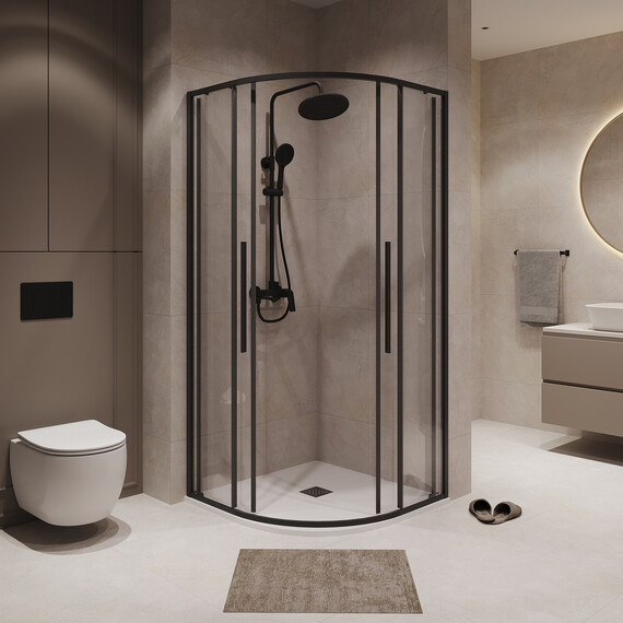 Душевое ограждение Niagara Nova 90x90 см NG-6826-34BLACK, чёрный/прозрачное фото 2