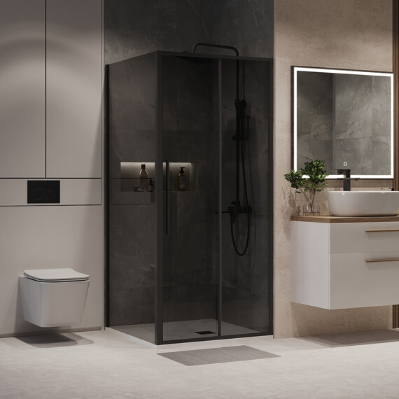 Душевое ограждение Niagara Nova 100x100 см NG-85-10TB-TB100-34, чёрный/тонированное фото 2