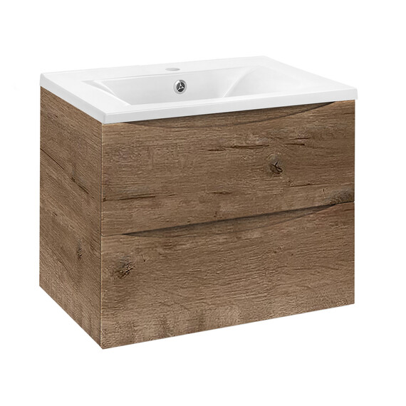 Тумба подвесная с раковиной Vincea Mia 60 см VMC-2MA600VO, дуб винтаж фото 3