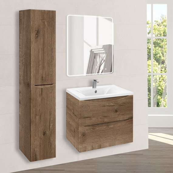 Тумба подвесная с раковиной Vincea Mia 60 см VMC-2MA600VO, дуб винтаж фото 4