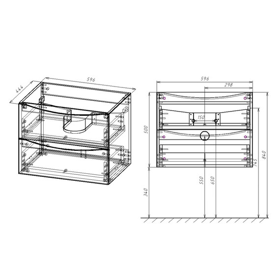 Тумба подвесная с раковиной Vincea Mia 60 см VMC-2MA600VO, дуб винтаж фото 9