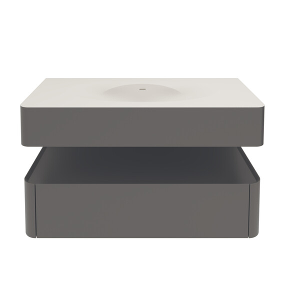 Тумба подвесная с раковиной Vincea Caprice 100 см VMC-4CA100MG, серый матовый фото 