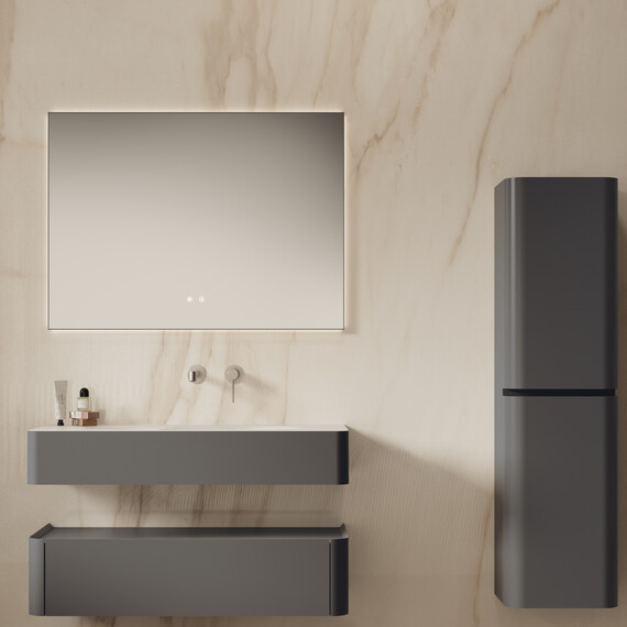 Тумба подвесная с раковиной Vincea Caprice 100 см VMC-4CA100MG, серый матовый фото 7