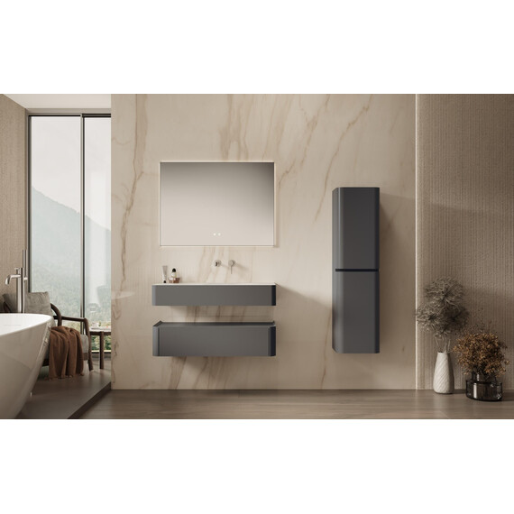 Тумба подвесная с раковиной Vincea Caprice 100 см VMC-4CA100MG, серый матовый фото 8