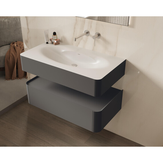 Тумба подвесная с раковиной Vincea Caprice 100 см VMC-4CA100MG, серый матовый фото 6