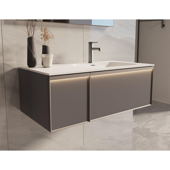 Тумба подвесная с раковиной Vincea Elise 100 см VMC-4EL100MG-R, серый матовый фото 5