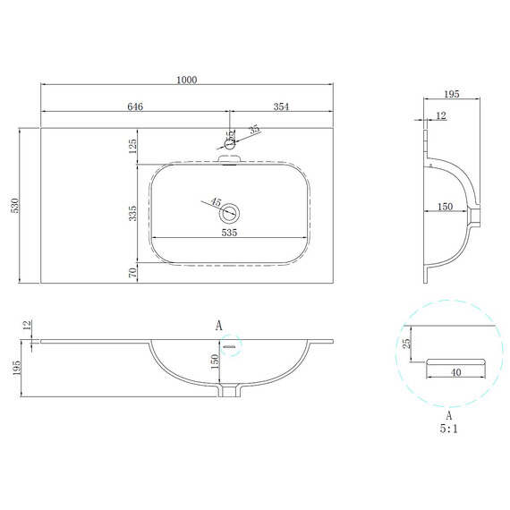 Тумба подвесная с раковиной Vincea Elise 100 см VMC-4EL100MG-R, серый матовый фото 10