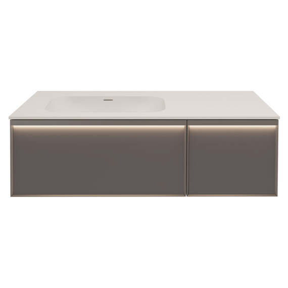 Тумба подвесная с раковиной Vincea Elise 120 см VMC-4EL120MG-L, серый матовый фото 