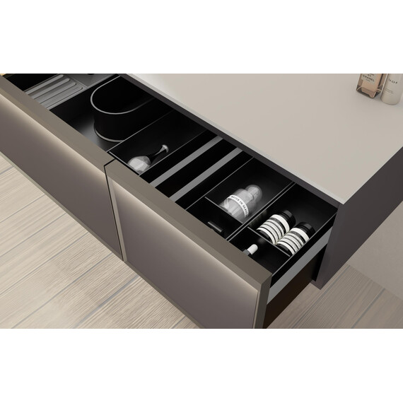 Тумба подвесная с раковиной Vincea Elise 120 см VMC-4EL120MG-L, серый матовый фото 3