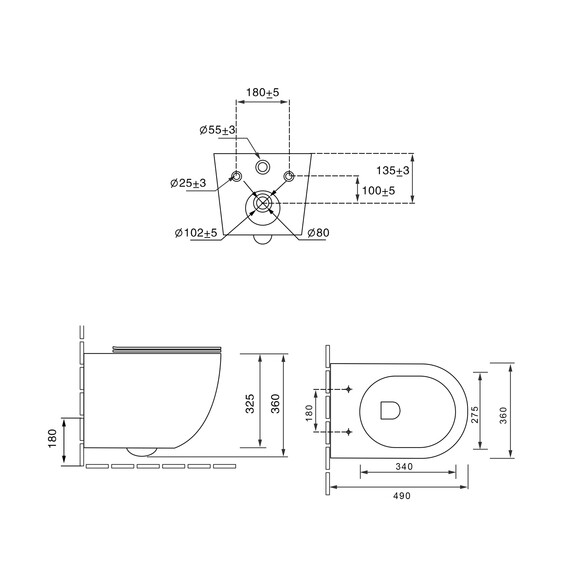 Унитаз подвесной безободковый Vincea Globo VT1-14STMG с ультратонкой крышкой микролифт (Система смыва торнадо) серый матовый фото 6