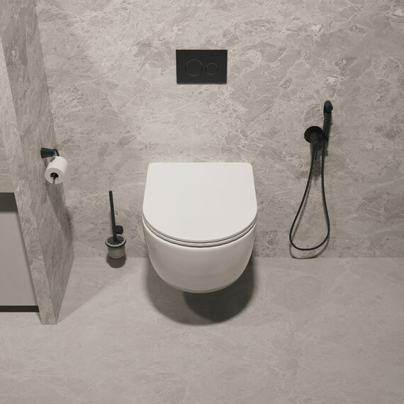 Унитаз подвесной безободковый Vincea Evo VT1-34ST с ультратонкой крышкой микролифт (Система смыва торнадо) фото 5