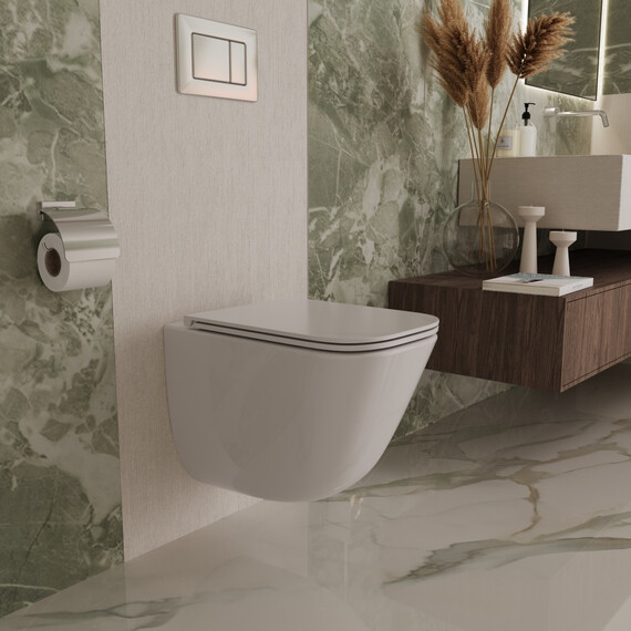 Унитаз подвесной безободковый Vincea Demi VT1-55T с ультратонкой крышкой микролифт (Система смыва торнадо) фото 4