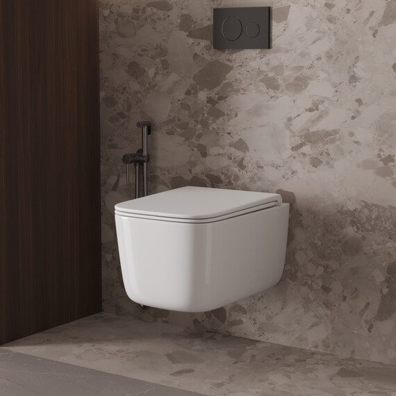 Унитаз подвесной безободковый Vincea Capri VT1-63T с ультратонкой крышкой микролифт (Система смыва торнадо) фото 5