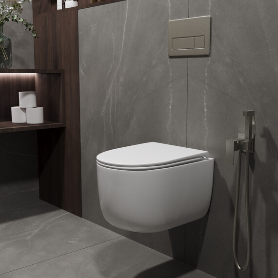 Унитаз подвесной безободковый Vincea Evo VT1-64ST с ультратонкой крышкой микролифт (Система смыва торнадо) фото 7