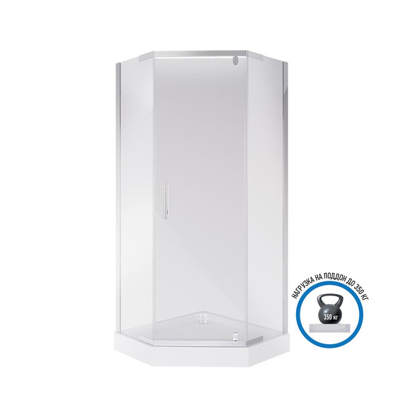 Душевое ограждение Niagara Eco 100x100 см _0101422D, хром/прозрачное фото 4