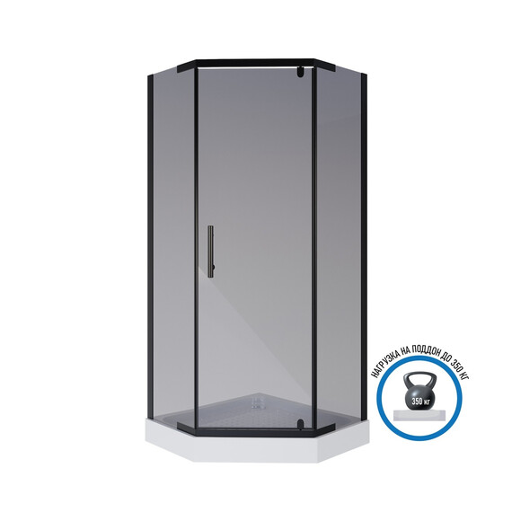 Душевое ограждение Niagara Eco 100x100 см _0101432DT, чёрный/тонированное фото 4
