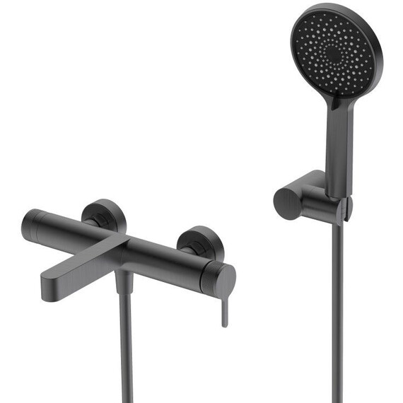 Смеситель для ванны BelBagno DEL2.0-VASM-GM, оружейная сталь фото 