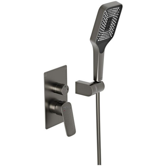 Душевая система для ванна BelBagno DUE-VDSET-GM, оружейная сталь фото 6