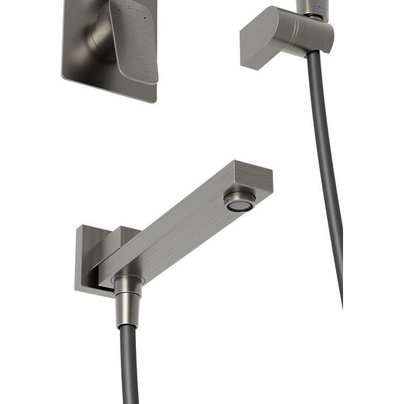 Душевая система для ванна BelBagno DUE-VDSET-GM, оружейная сталь фото 9