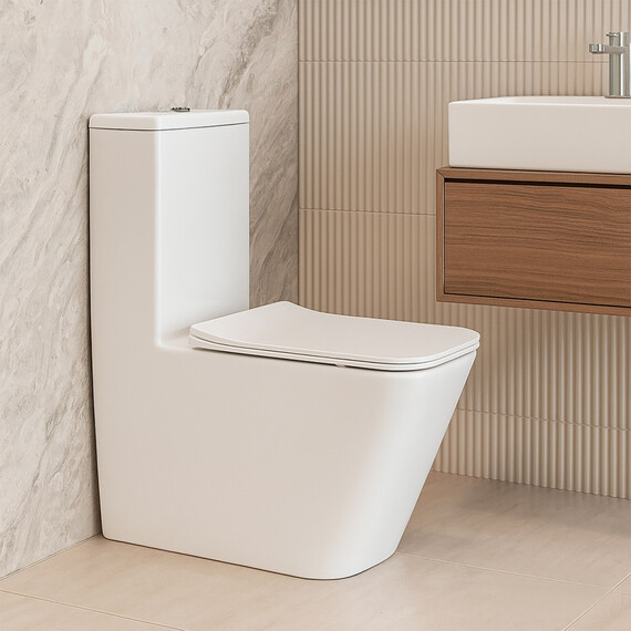 Унитаз-моноблок безободковый Azario Avanti AZ-6203 с быстросъемным сиденьем микролифт (система смыва торнадо) фото 17