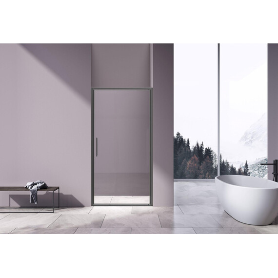 Душевая дверь Vincea Slim 90 см VDP-4SL900CLGM (стекло 8 мм) вороненая сталь/прозрачное фото 2