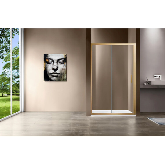 Душевая дверь Vincea Garda 140 см VDS-1G140CLG, золото/прозрачное фото 4