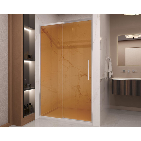 Душевая дверь Vincea Stella 120 см VDS-1ST120GS (стекло 8 мм) хром/янтарь фото 2