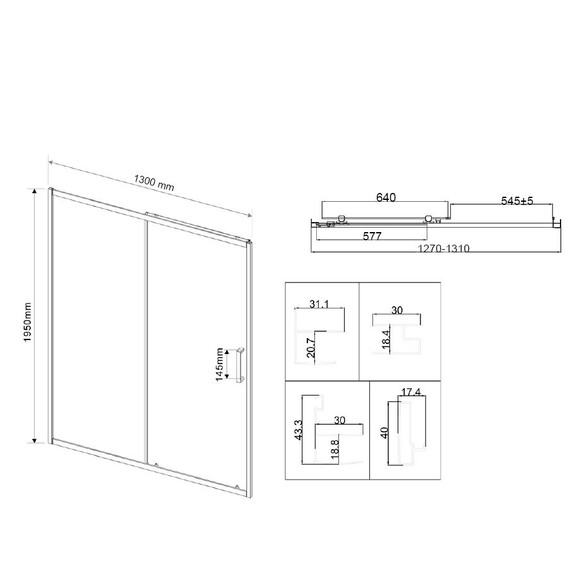 Душевая дверь Vincea City 130 см VDS-5CT130CLGM, вороненая сталь/прозрачное фото 5