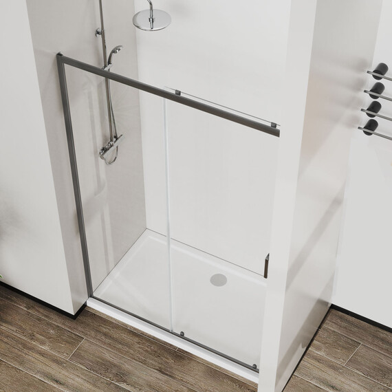 Душевая дверь Vincea City 130 см VDS-5CT130CLGM, вороненая сталь/прозрачное фото 4