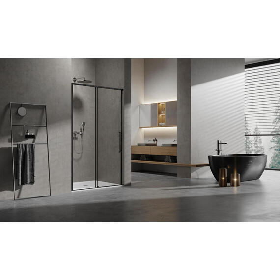 Душевая дверь Vincea Slim 140 см VDS-6SL140CLB (стекло 8 мм) чёрный/прозрачное фото 2