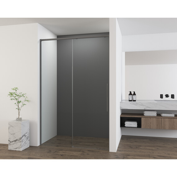 Душевая дверь Vincea Ultima 100 см VDS-7UL100CLGM (стекло 8 мм) вороненая сталь/прозрачное фото 2