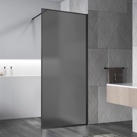 Душевая перегородка Vincea Walk-In 100 см VSW-1HP100GFB (стекло 8 мм) чёрный/тонированное фото 4