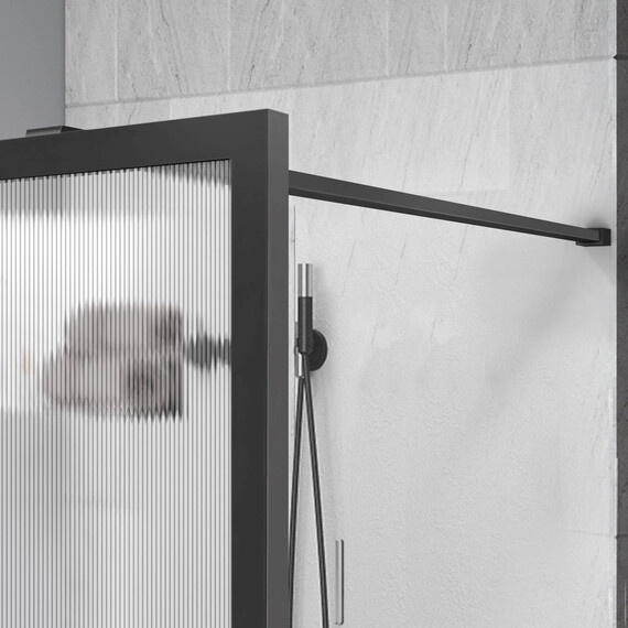 Душевая перегородка Vincea Walk-In 110 см VSW-1HP110FLGM (стекло 8 мм) вороненая сталь/рифленое фото 3