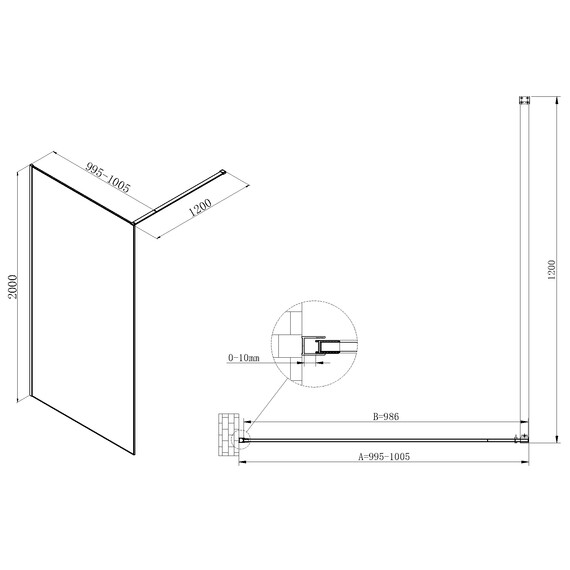 Душевая перегородка Vincea Walk-In 100 см VSW-7HS100GWG (стекло 8 мм) золото/ламинированное с золотыми нитями фото 5