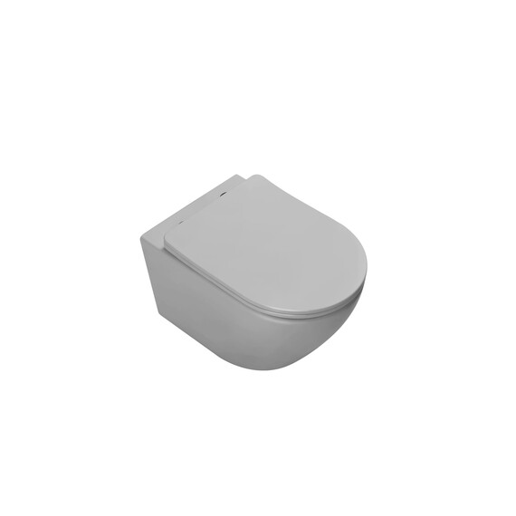 Унитаз подвесной безободковый Vincea Globo VT1-14TMG с ультратонкой крышкой микролифт (Система смыва торнадо) серый матовый фото 3