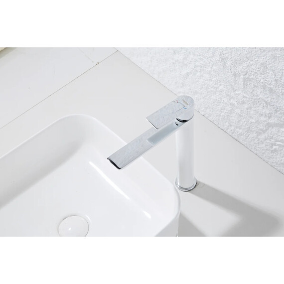 Смеситель для раковины высокий Haiba HB11505-8, белый/хром фото 2